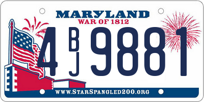 MD license plate 4BJ9881