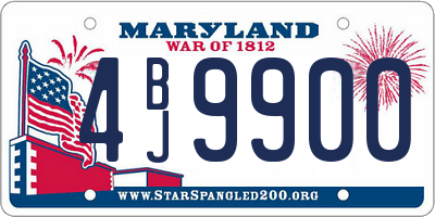 MD license plate 4BJ9900