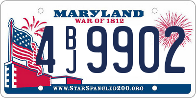 MD license plate 4BJ9902