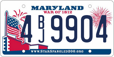 MD license plate 4BJ9904