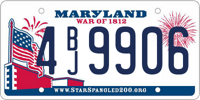 MD license plate 4BJ9906
