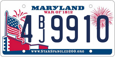 MD license plate 4BJ9910