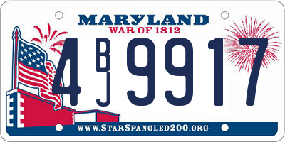MD license plate 4BJ9917