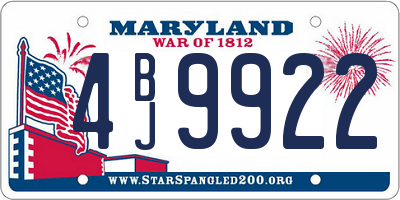 MD license plate 4BJ9922