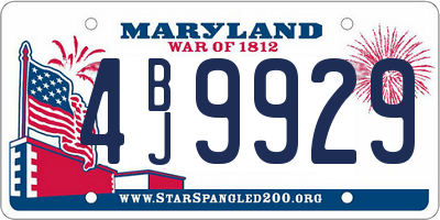 MD license plate 4BJ9929