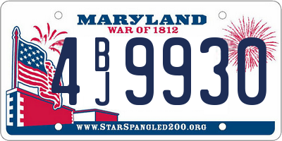 MD license plate 4BJ9930