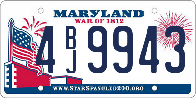 MD license plate 4BJ9943