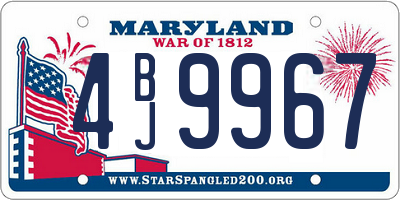 MD license plate 4BJ9967