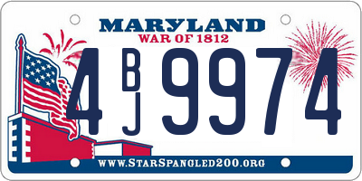MD license plate 4BJ9974