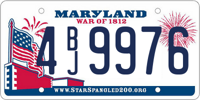 MD license plate 4BJ9976
