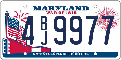 MD license plate 4BJ9977