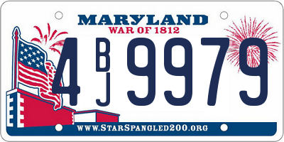 MD license plate 4BJ9979
