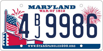 MD license plate 4BJ9986