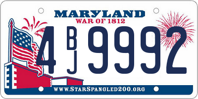 MD license plate 4BJ9992