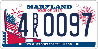 MD license plate 4BK0097