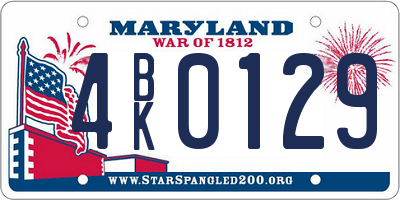 MD license plate 4BK0129