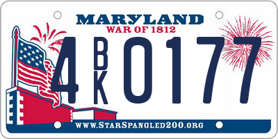 MD license plate 4BK0177