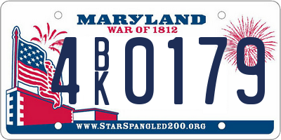 MD license plate 4BK0179