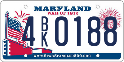 MD license plate 4BK0188