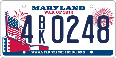 MD license plate 4BK0248