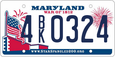 MD license plate 4BK0324