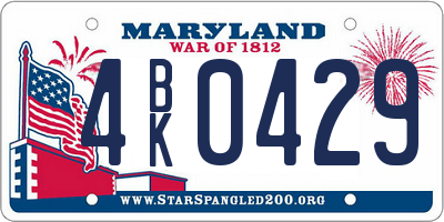 MD license plate 4BK0429