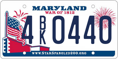 MD license plate 4BK0440