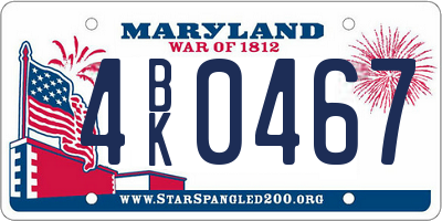 MD license plate 4BK0467