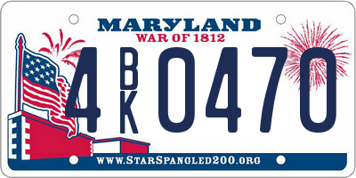 MD license plate 4BK0470