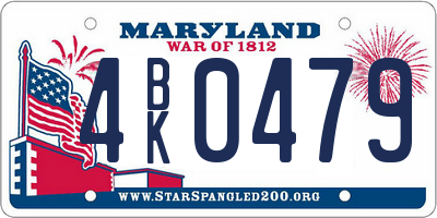 MD license plate 4BK0479