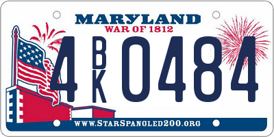 MD license plate 4BK0484