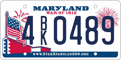 MD license plate 4BK0489