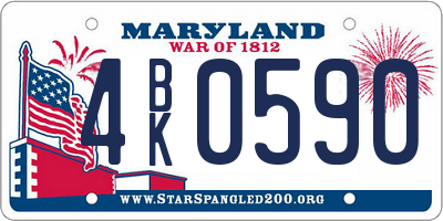 MD license plate 4BK0590
