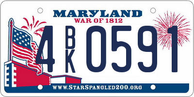 MD license plate 4BK0591
