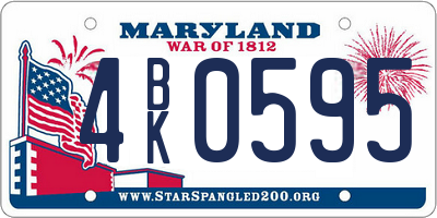 MD license plate 4BK0595