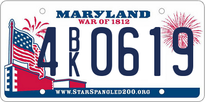 MD license plate 4BK0619