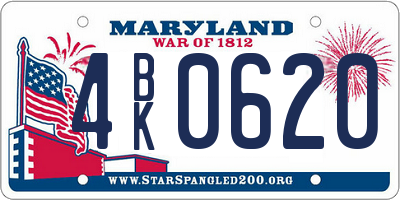 MD license plate 4BK0620