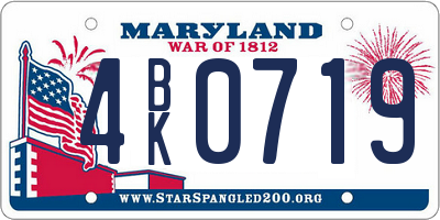 MD license plate 4BK0719