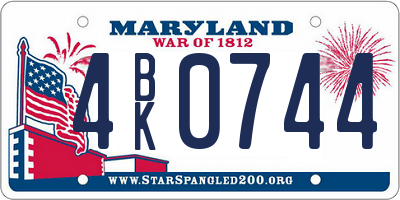 MD license plate 4BK0744