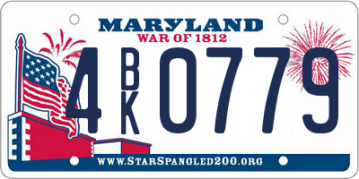 MD license plate 4BK0779