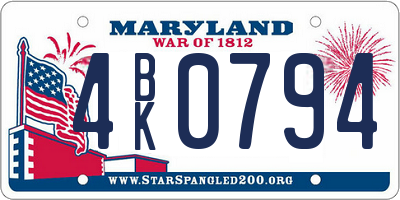 MD license plate 4BK0794