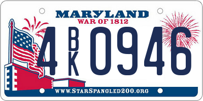 MD license plate 4BK0946