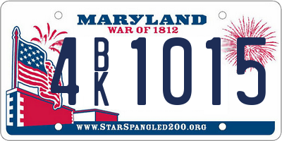 MD license plate 4BK1015