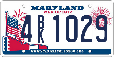 MD license plate 4BK1029