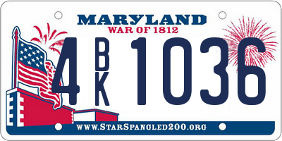 MD license plate 4BK1036