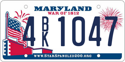 MD license plate 4BK1047