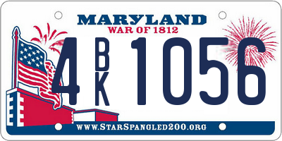 MD license plate 4BK1056