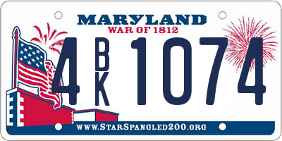 MD license plate 4BK1074