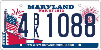 MD license plate 4BK1088