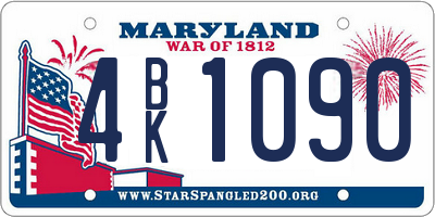 MD license plate 4BK1090